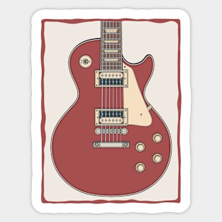 Red Iconic Rock Guitar Sticker